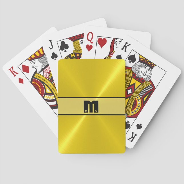 Gold Shiny Stainless Steel Metal Playing Cards (Back)