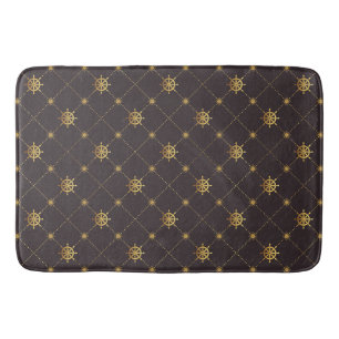 Gold Ship Wheel Bath Mat