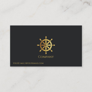 Gold Ship Wheel Business Card