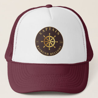 Gold Ship Wheel Trucker Hat