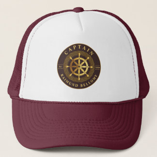 Gold Ship Wheel Trucker Hat