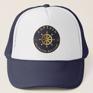 Gold Ship Wheel Trucker Hat
