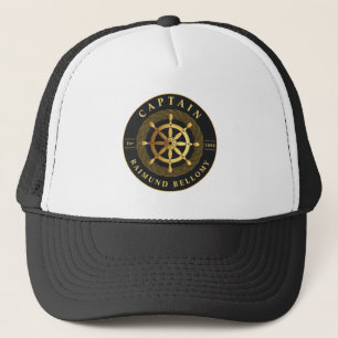 Gold Ship Wheel Trucker Hat