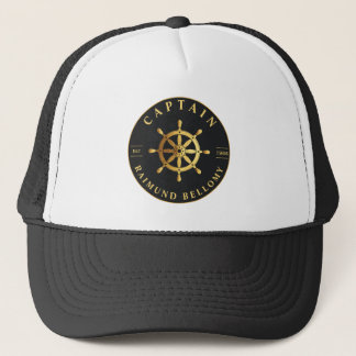 Gold Ship Wheel Trucker Hat