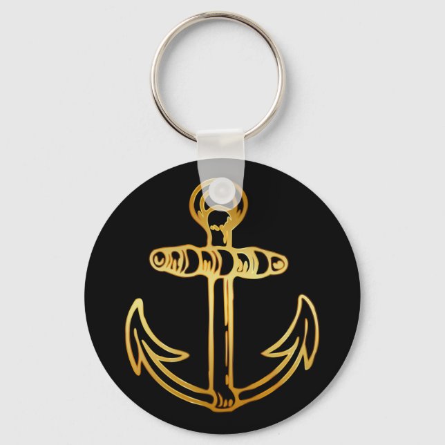 GOLD SHIPS ANCHOR KEY RING (Front)
