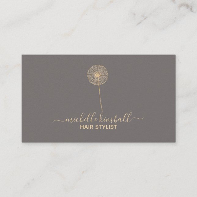 Gold Signature Dandelion Business Card (Front)