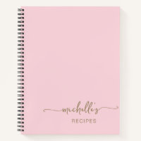 Gold Signature Script Cookbook Blush Pink Recipe