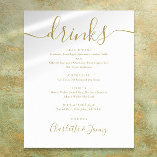 Gold Signature Script Drinks Menu Sign