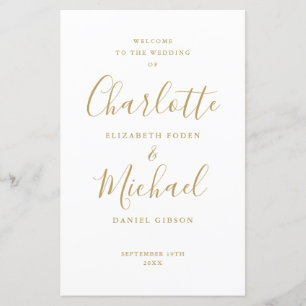 Gold Signature Script Wedding Program