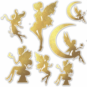 Gold Silhouette Fairies