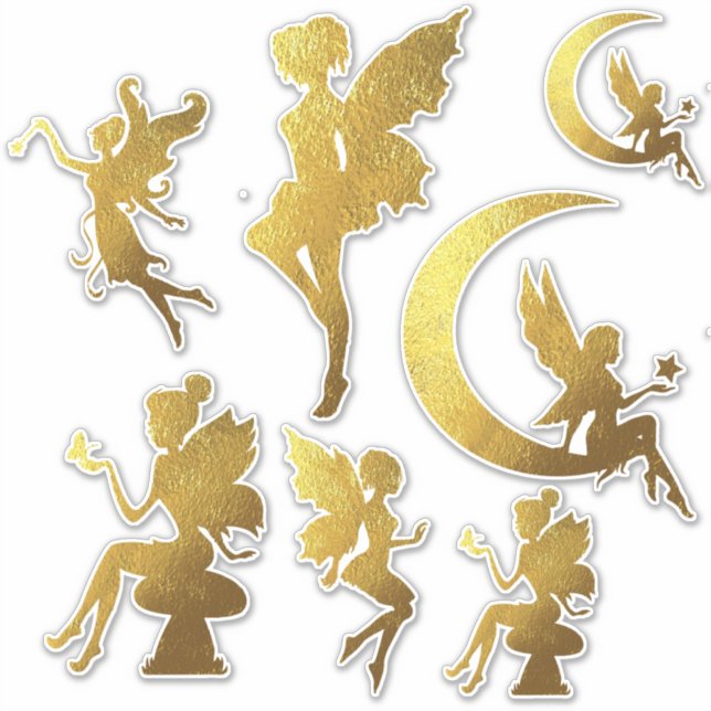 Gold Silhouette Fairies (Front)