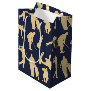 Gold Silhouette Golfer Images Medium Gift Bag