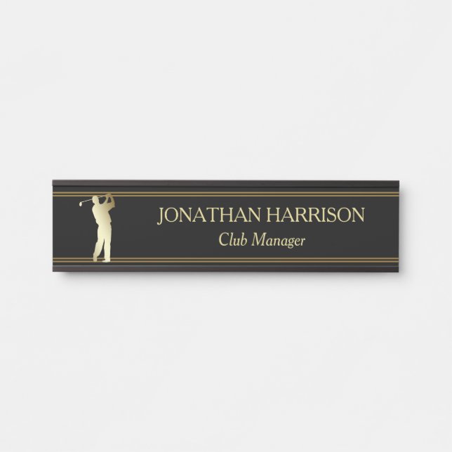 Gold Silhouette Golfer Name Plate (Front)