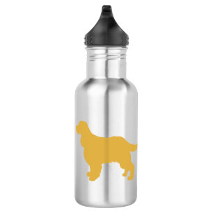 Gold silhouette of Cocker - Choose back color 532 Ml Water Bottle