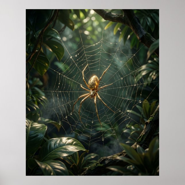 Gold Silk Spider Web Poster (Front)