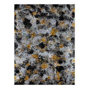 Gold, silver and black - handmade artwork poster