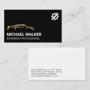 Gold Silver Auto Logo   Gears Wrench Business Card