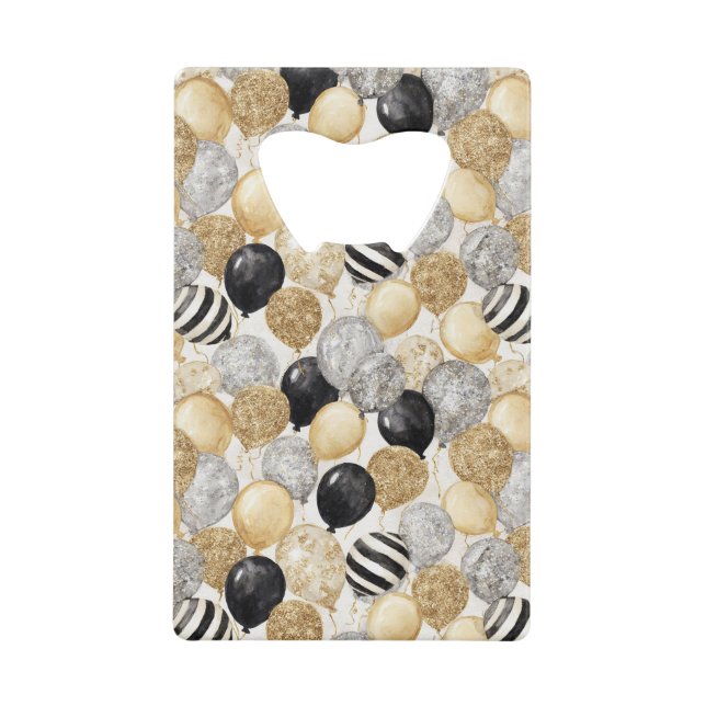 Gold Silver Black Balloons New Year Celebration (Front)