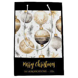 Gold Silver Black Christmas Ornaments Gift Bag