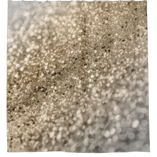Gold Silver Bokeh Glitter #1 (Faux Glitter) #decor Shower Curtain
