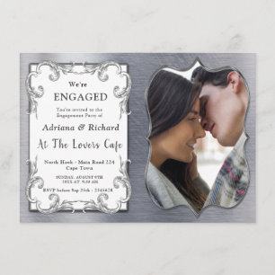 Gold-Silver-Brass Vintage Engagement Card