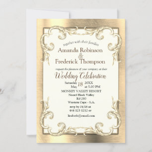 Gold, Silver & Brass Vintage Invitation