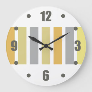 Gold Silver Bronze Metal Hues Large Clock