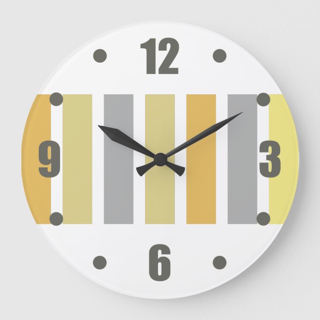 Gold Silver Bronze Metal Hues Large Clock (Front)