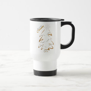 Gold & Silver Chrismas Tree Travel Mug