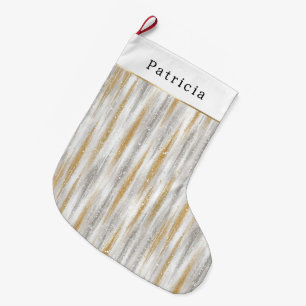 Gold Silver Christmas Celebration Large Christmas Stocking