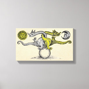 Gold & Silver Dragons Canvas Print