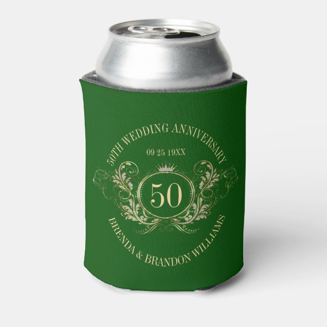 Gold & Silver Frame with a Crown Can Cooler (Can Back)