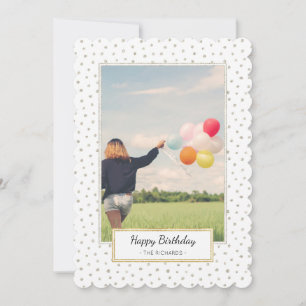Gold & silver glitter dots card