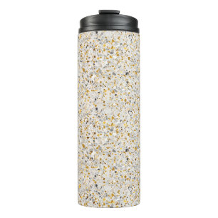 Gold, Silver, Grey Terrazzo Pattern Thermal Tumbler