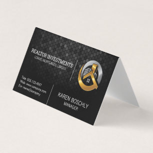 Gold Silver House and Building Logo Business Card