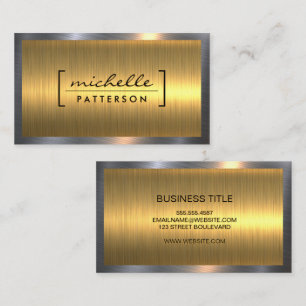 Gold Silver Metallic Shine Industrial Business Card