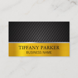 Gold Silver Metallic Trim   Black Tiling Business Card
