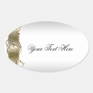 Gold Silver Ornate Formal Sticker