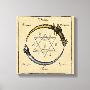 Gold & Silver Ouroboros Symbol Canvas Print