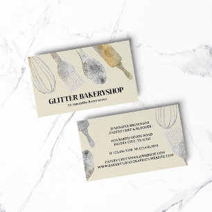 Gold silver pastry bakery cooker business card