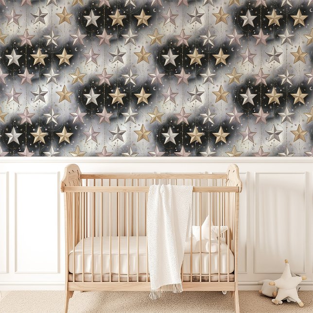 Gold, Silver & Pink Stars Celestial Wallpaper (Creator Uploaded)