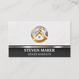 Gold Silver Real Estate logo Business Card