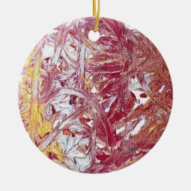 Gold, Silver, Red, Rose Gold, Marble Artwork Ceramic Tree Decoration (Front)