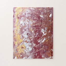 Gold, Silver, Red, Rose Gold, Marble Artwork Jigsaw Puzzle