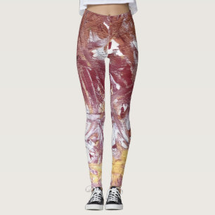 Gold, Silver, Red, Rose Gold Marble Artwork Leggings