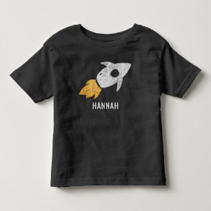 Gold Silver Rocket Outer Space Kids Personalised Toddler T-Shirt