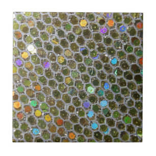 Gold Silver Shimmering Glitter Sparkles Pattern Tile