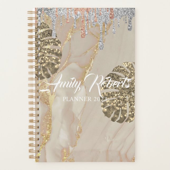 Gold Silver Sparkling Planner (Front)