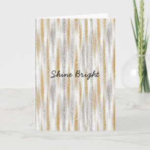 Gold Silver Stripes Christmas Celebration Birthday Card