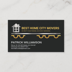 Gold Silver Truck Carriage Home Logistic Movers Business Card